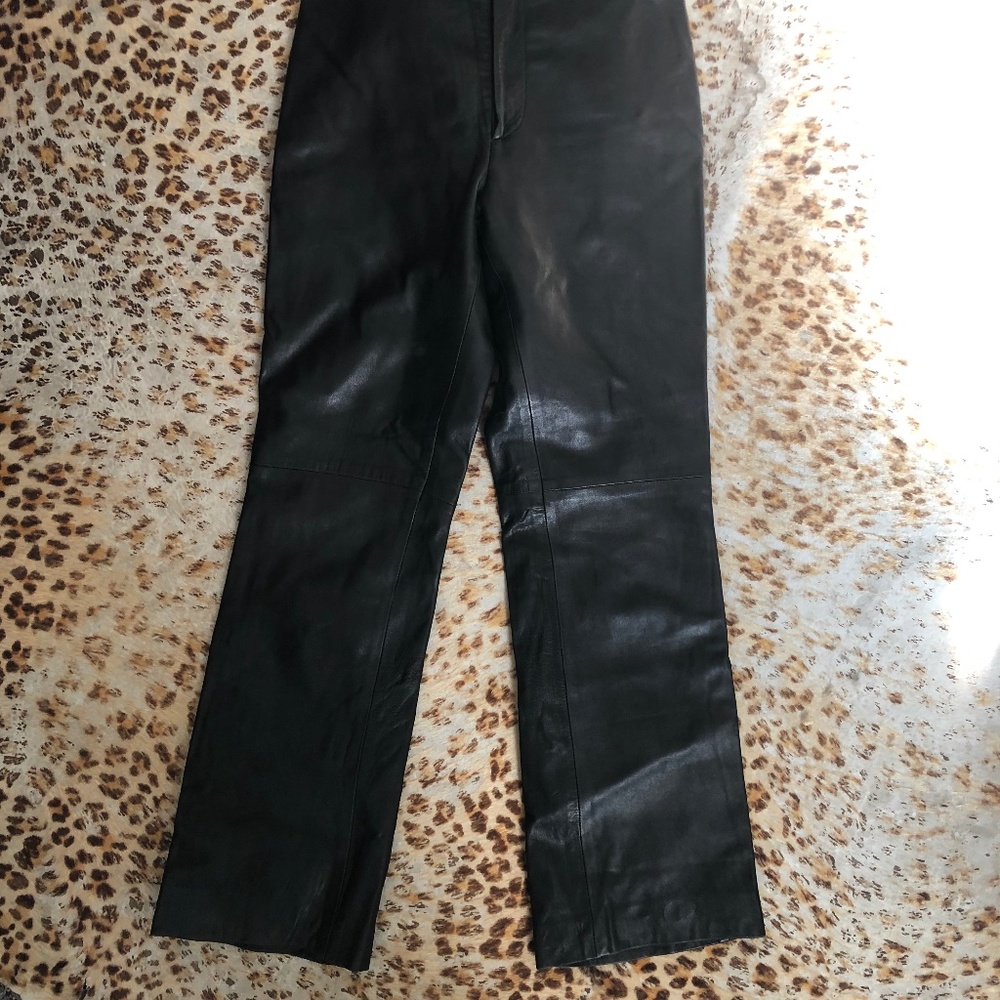 Oscar De La Renta Kick Flare Leather Pants